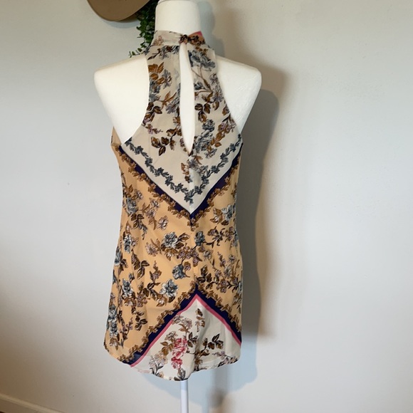 Lots of Love by Speechless-Earthy Floral Halter Boho Sleeveless Mini Dress Sz Sm - Picture 8 of 16